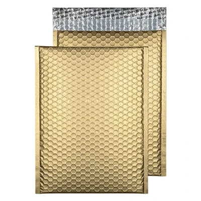 Image of Blake Purely Packaging C4 324 x 230 mm Matt Metallic Padded Bubble Envelopes Peel &amp; Seal (MTMG324) Gold Pack of 100