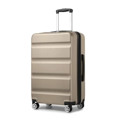 Image of Kono Lightweight 24&quot; Hard Shell Suitcase Expandable Travel Luggage with TSA Lock &amp; 4 Dual Spinner Wheels Ideal for Business, Travel, School Storage (Gold,65x43.5x25cm)