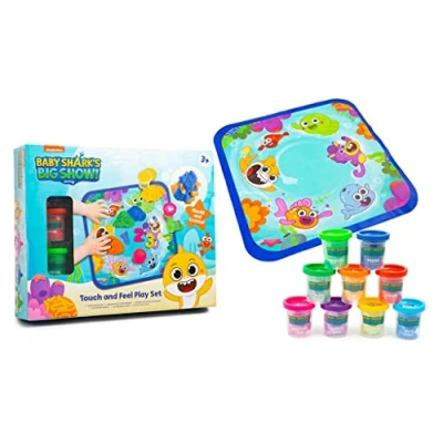 Image of Rms International Baby Shark&#039;s Big Show Touch and Feel Playmat Dough Playset Childrens Kids Boys Girls Sensory Fidget Toy Gift 3+, Multi