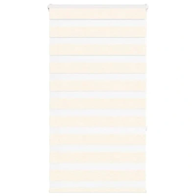 Image of vidaXL Zebra Roller Blinds Marble Beige 80x150 cm, Polyester, Stylish and Versatile Window Treatment for Home &amp; Office