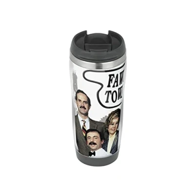 Image of Fawlty Towers Classic TV Show Travel Mug, Thermal Insulated Cup for Hot and Cold Beverages Drinks