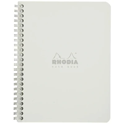 Image of RHODIA 193421C Spiral Notebook (Full Bound) White A5+ Small Squares 160 Detachable Pages Clairefontaine Paper 80 g/m Soft and Resistant Cover Classic