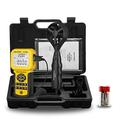 Image of Pro HVAC Anemometer, Handheld CFM Meter Connect to PC with Backlight Max/Avg/Min Functions for Measuring Wind Speed Air Velocity, Temperature Flow AP 856A