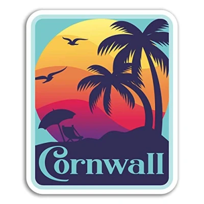 Image of 2 x 10cm Cornwall Vinyl Stickers England Travel Sticker Laptop Luggage #18166 (10cm Tall)