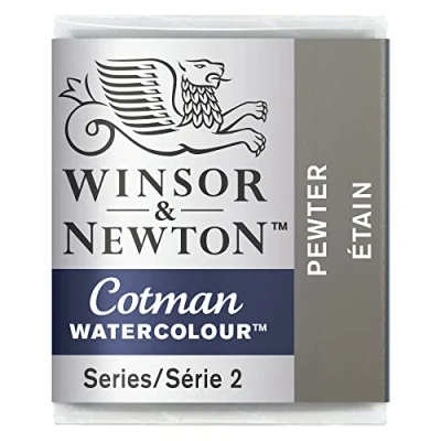 Image of Winsor &amp; Newton Watercolour Paint, Pewter, Half PAN