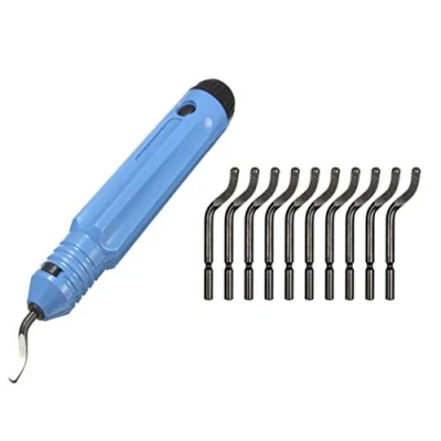 Image of Deburring Tool Set,niCWhite Kit with 10pcs BS1010 Blades and Swivel Head Handle,Burr Remover for Cutting Deburrs Wood,Plastic,Aluminum,Copper Steel