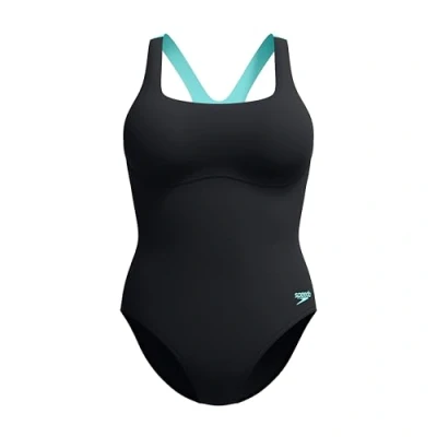 Image of Speedo Women&#039;s Flex Band Swimsuit with Built in Swim Bra, Anthracite, 34