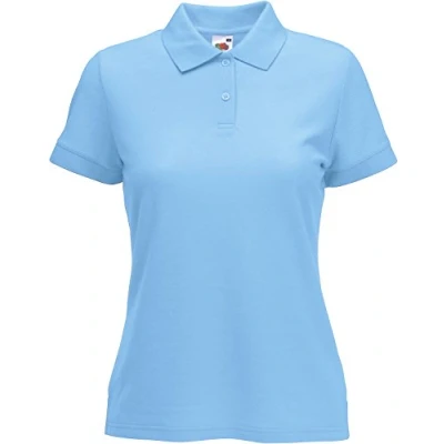 Image of Fruit of the Loom SS092M, Women&#039;s Polo Shirt, Blue (Sky Blue), S