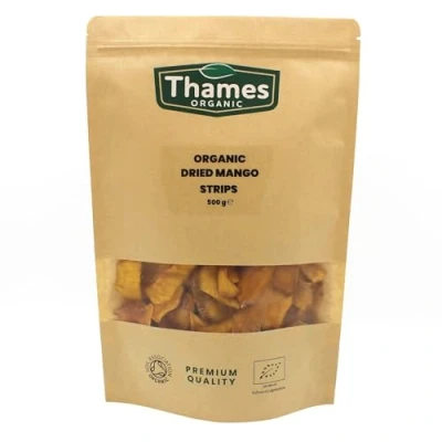 Image of Organic Mango Strips (Dried) No Additives, Preservatives, Unsweetened, Sun Dried, Untreated, Raw, Vegan, GMO Free Delicious Snack Thames 500g