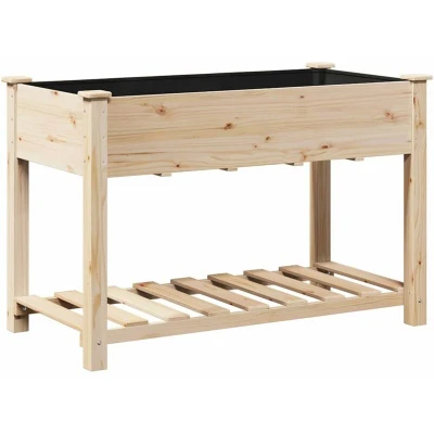 Image of vidaXL Garden Planter with Shelf 115x59x76 cm Solid Wood Fir