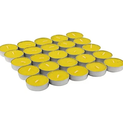 Image of Citronella Tealights Candle Indoor or Outdoor and Garden Decorative Mosquito Fly Insect Repellent Natural Scent 4 Hour Burn Time Candles (25 PCS Tealight Candles)