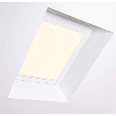 Image of Bloc Skylight Blind 1 (55/78) for Fakro Roof Windows, Cream Blackout White Aluminium Frame