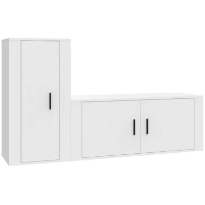 Image of vidaXL 2 Piece TV Cabinet Set White Engineered Wood