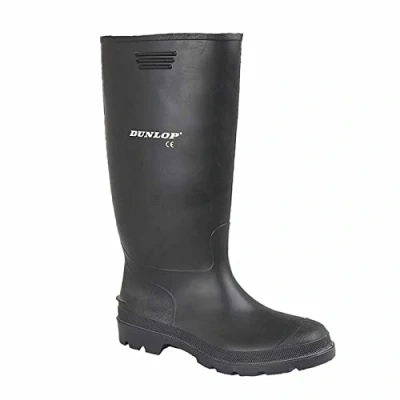 Image of Black Dunlop Waterproof Welly Wellies Wellington Boots Size 8