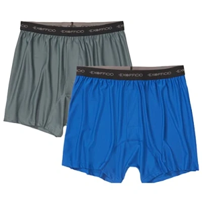 Image of ExOfficio Men&#039;s Give n Go Boxer 2 Pack, Charcoal/Royal, Small