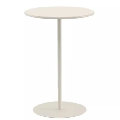 Image of Modern Outdoor Bar Table Round Pub Cocktail Bistro High with Metal Base, Circular Tall Kitchen Dining Counter Height Table, Beige (Size : 60x60x104cm)