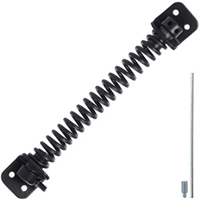Image of 8&quot; (200mm) Black Automatic Closing Garden Gate Spring Closer Swing Fence Replace