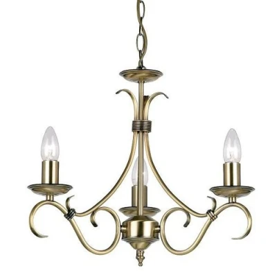 Image of Bernice 3lt Pendant 60W Antique Brass Plate