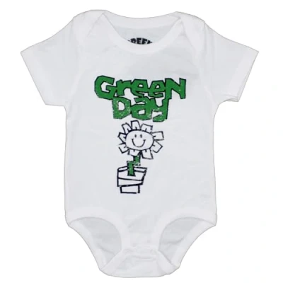 Image of Rock Off Green Day Flower Pot White Babygrow Romper Suit (6 9 Months)