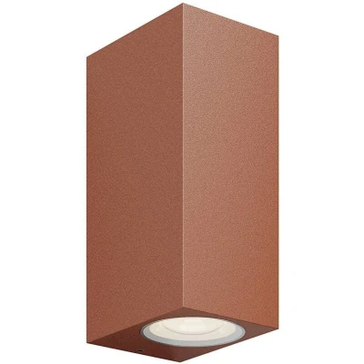 Image of Lucande LED outdoor wall light Tavi, rust brown, aluminium, up/down