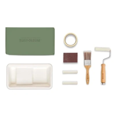Image of Rust Oleum Ready to Roll Eco Paint Kit (Small) Kitchen Cupboard Matt Rich Greens