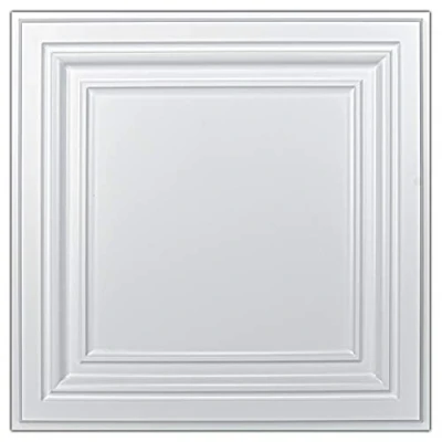 Image of Art3d PVC Suspended Ceiling Tiles, 2&#039;x2&#039; Cladding Panel Tile Plastic Sheet in White (12 Pack)