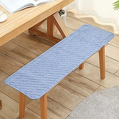Image of Bench Cushion 120 X 40cm Dining Seat Pad,2 3 Seater Garden for Patio Swing Furniture Indoor Outdoor Use (120x40cm,Blue)