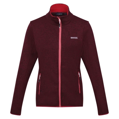 Image of Regatta Womens/Ladies Newhill Marl Full Zip Fleece Jacket (Burgundy) Size 8 UK