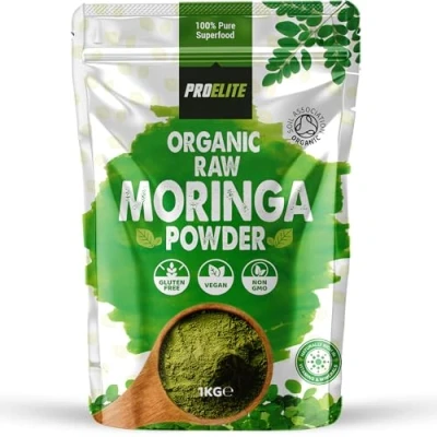 Image of Moringa Powder 1KG / 1000g Certified Organic Oleifera Leaf 100% Raw Natural Gluten Free Superleaf Superfood for Smoothies &amp; Juices PROELITE