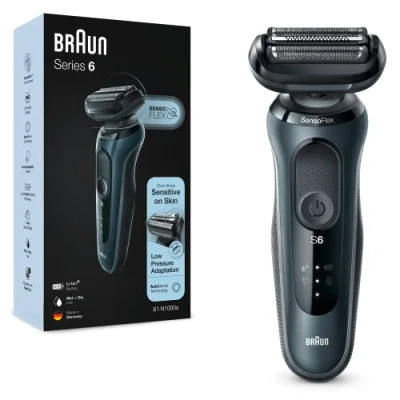 Image of Braun Electric Razor for Men, Series 6 61N1000S SensoFlex Shaver, Rechargeable, Wet &amp; Dry Foil Shaver with Travel Case, Waterproof, Advanced German Engineering, 5 min Quick Charge