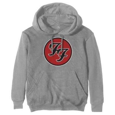 Image of Rock Off officially licensed products Foo Fighters FF Band Logo Pullover Hoodie M Grey