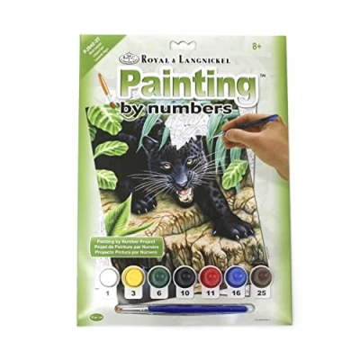 Image of Pracht Creatives Hobby Royal &amp; Langnickel Paint by Numbers Black Panther Contains Paints and Brushes for Adults Children from 8 Years