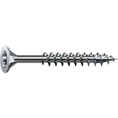 Image of SPAX 191010801405 Wood Construction Screw, 8.0 x 140 mm, Pack of 50, T Star Plus, Countersunk Head, Partially Threaded, 4CUT, WIROX A3J, 0191020801405, Blank Galvanised, 10