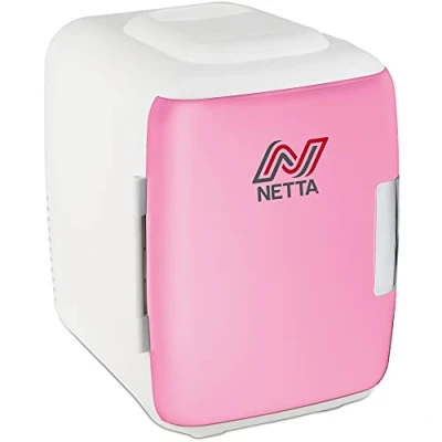 Image of NETTA 5L Mini Fridge Portable Small For Drinks, Snacks, Skincare Bedroom, Student Dormitory, Office With Cooling And Warming Function AC/DC Pink
