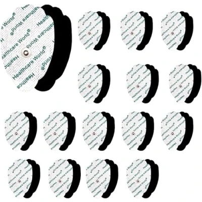 Image of TENS Electrode Pads (16 pcs) with 3.5mm Stud Connection Compatible Beurer, Sanitas Devices for Effective Knee, Neck, Back, Thigh Pain Relief Self Adhesive Replacement