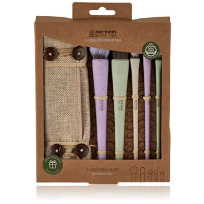 Image of Beter Natural Fiber Makeup Set Kit 5 Synthetic Hair Brushes and Brushes, Ideal for Gift, 1.2 kg