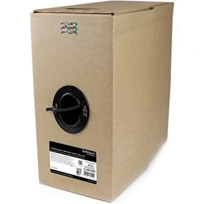 Image of StarTech.com Bulk Cat 6 Ethernet Cable 1000 ft. (304,8m) Solid CMR Rated Black TAA Compliant