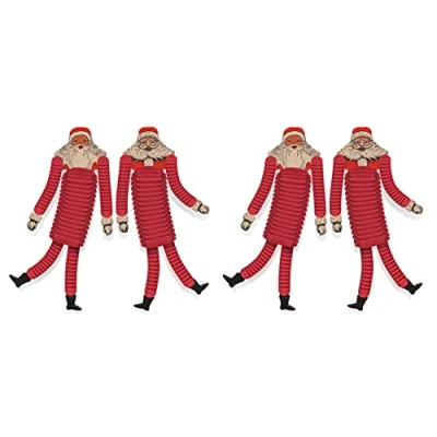 Image of Beistle 20059 Vintage Santa Claus Tissue Paper Dancers 4 Piece Christmas Party Decorations, 21&quot;, Red/Off White/Black