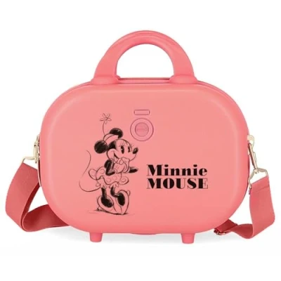 Image of Disney Minnie Happiness Adaptable Toiletry Bag with Pink Shoulder Strap 29x21x15 cms Rigid ABS 9.14L 2.52 kgs