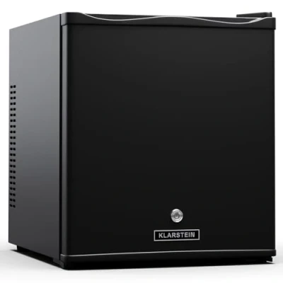 Image of KLARSTEIN Fridge, Mini Fridge with glass door, 28L for drinks &amp; snacks, small quiet, adjustable shelves, Lock, Changeable door hinge, Height feet