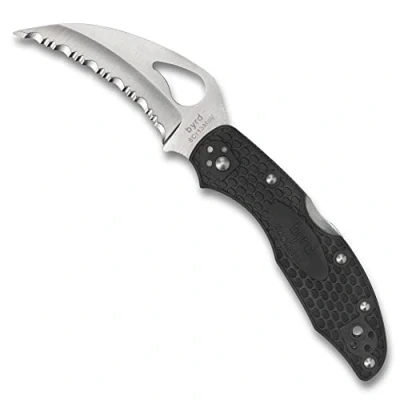Image of Spyderco Byrd Hawkbill Black FRN SpyderEdge Knife,6.7&quot;