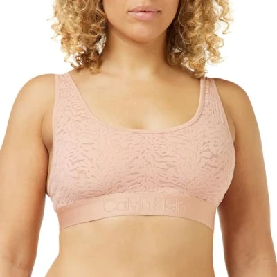 Image of Calvin Klein Women Bralette Unlined Lace, Multicolor (Stone Grey), S