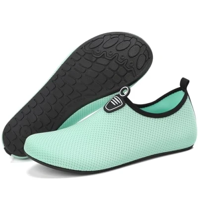 Image of Water Shoes Mens Womens Beach Breathable Quick Dry Swim Lightweight Aqua Barefoot Socks for Pool Boating Surfing Diving Yoga (Green,3 UK)