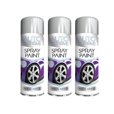 Image of YSAMAX All Purpose Auto Extreme Spray Paint, Boast a Stunning Appearance, Long Lasting Durability, Effortless Excellence, Silver Wheel, 250 ML (3PCS)