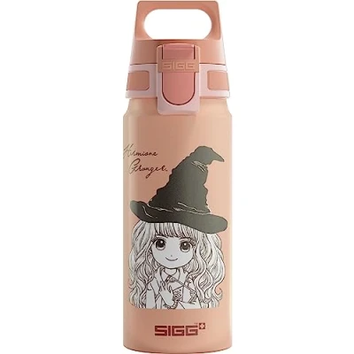 Image of Sigg Aluminium drinking bottle for children WMB ONE Hermione suitable carbonated drinks leak proof feather light BPA free climate neutral certified pink 0.6 litres