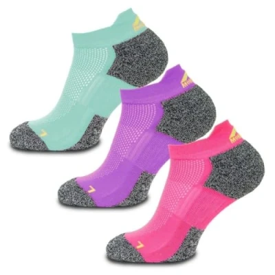 Image of More Mile 3 Pack Womens Running Socks Challenger Cushioned Anklet