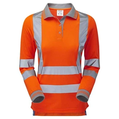 Image of PULSAR PR703 Rail Spec Ladies Long Sleeve Polo Shirt, Orange, #10