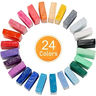 Image of 24 Colors Oven Bake Polymer Clay, CiaraQ Nontoxic Colorful Clay Modelling DIY Soft Craft Set Best Gift for Kids
