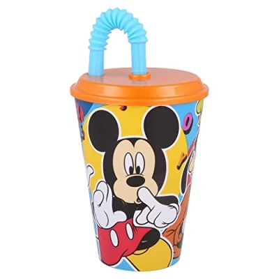 Image of STOR Easy Cane Vaso 430 ML Mickey Cool Summer, Multicoloured, 1 Unidad (Paquete de 1)