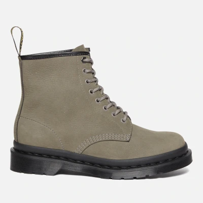 Image of DR. MARTENS Men&#039;s 8 Eye Boot, Nickel Grey Milled Nubuck Wp, 9 UK
